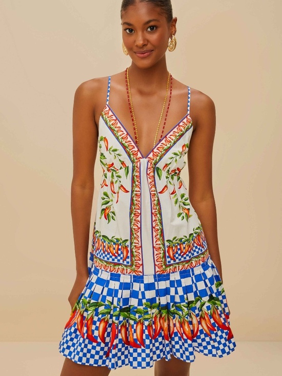 FARM Rio Dresses & Skirts - Farm Rio Off-White Picnic Peppers Ainika Mini Dress